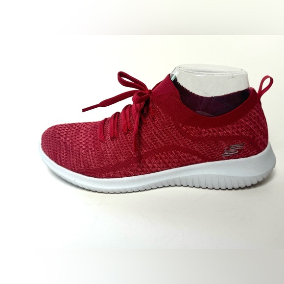 Red Skechers Air Cooling Memory Foam Slip Ons - Size 8 - Picture 2 of 12